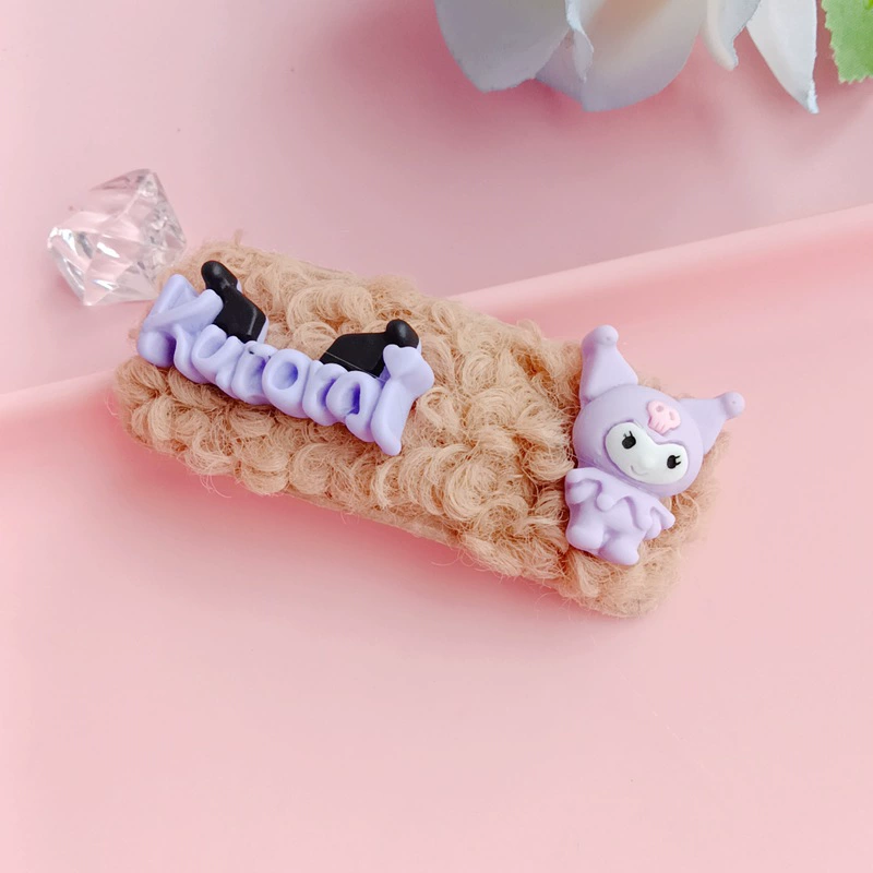 Новая продукция заколка для волос Sanrio, украшения для волос, заколка, девочка сердце мягкие украшения для волос девочки Kuromi имитация зайчика украшение с боку