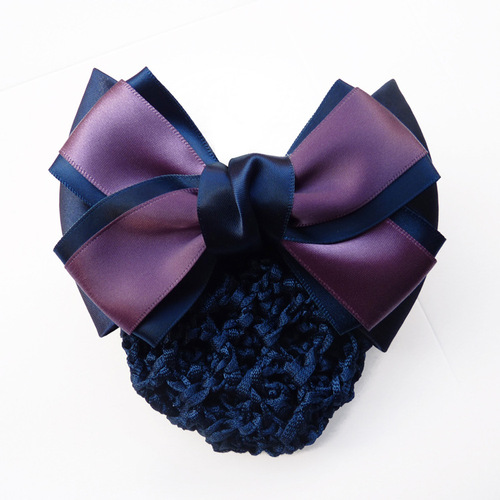 Professional hair accessories Korean style hair net polyester with bow bank hair accessories nurse telecom stewardess hairpin