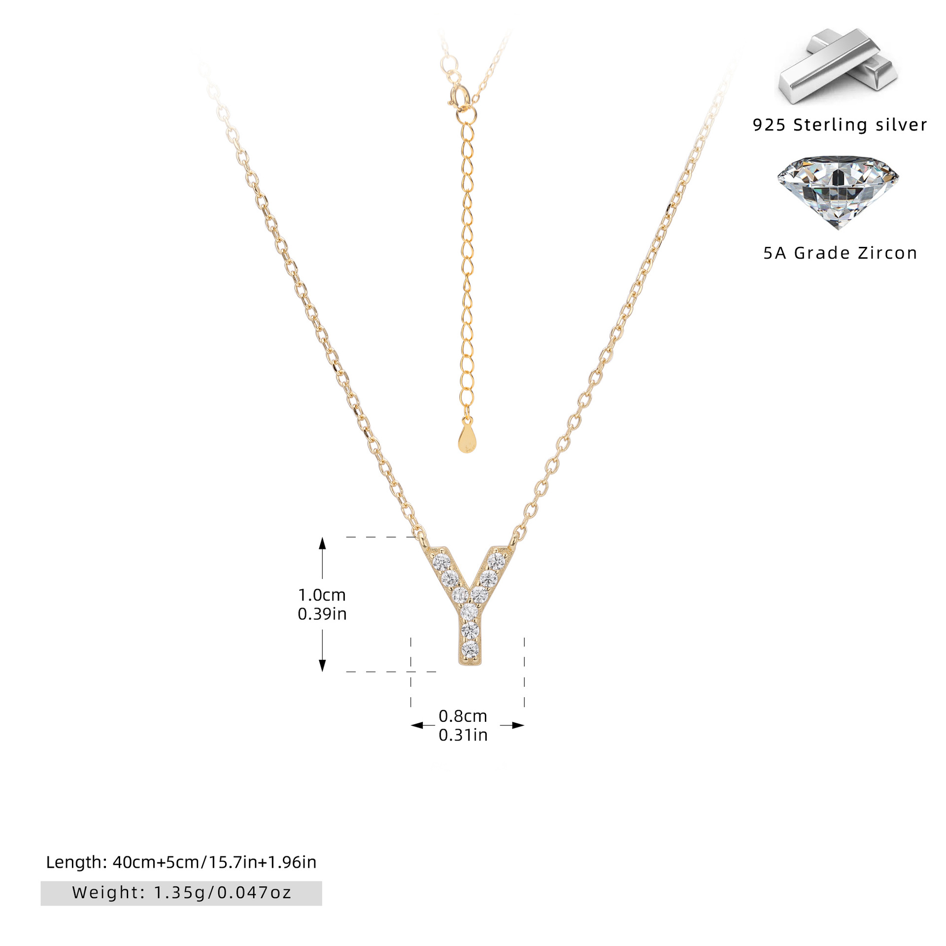 925 Silver Gold Plated-Y