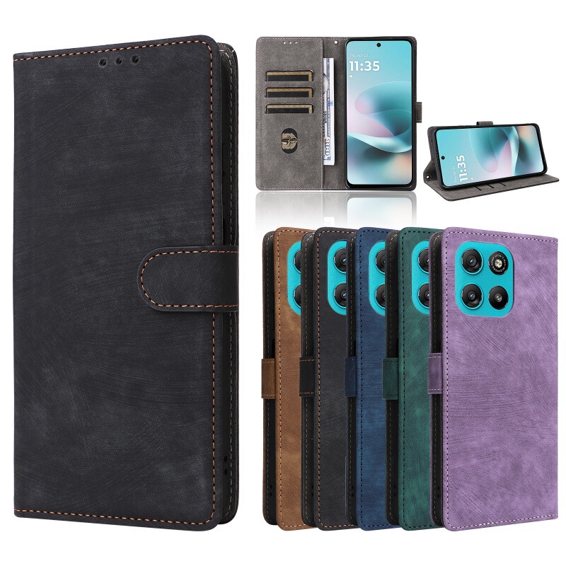 Suitable for Moto G57/G57 Power/G67 Power Mobile Phone Leather Protective Case Anti-Theft Brush Leather Case Suitable for Moto G57/G57 Power/G67 Power Mobile Phone Leather Protective Case Anti-Theft Brush Leather Case