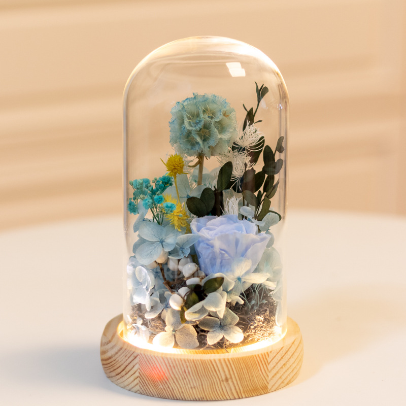 Tuan Jiandiy paquete de materiales de actividad manual flores eternas flores secas cubierta de vidrio ornamentos Salón de alta gama del Día de la Madre