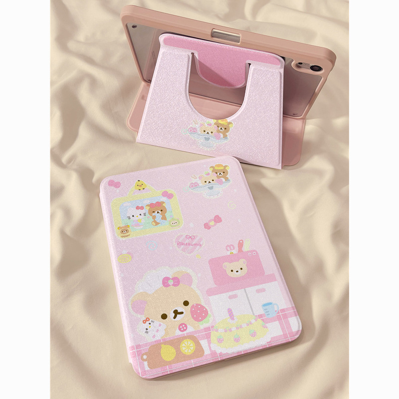 Strawberry Cake Bear Suitable for iPad Rotating Protective Case 11Th Generation Tablet Air7 Apple 10Th Generation 10.9inch Strawberry Cake Bear Suitable for iPad Rotating Protective Case 11Th Generation Tablet Air7 Apple 10Th Generation 10.9inch