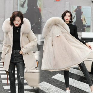 Down jacket, mid‑length Korean style, 2021, warm down filling