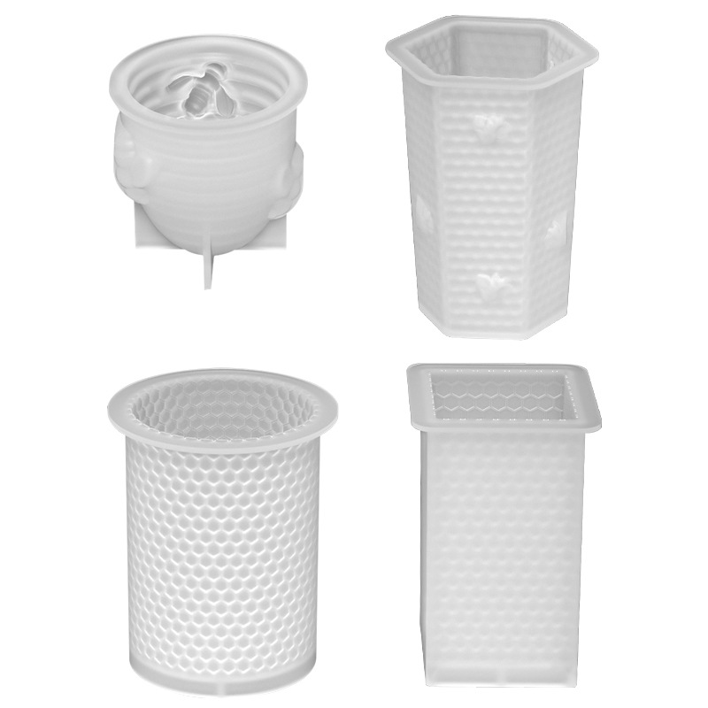 Jiaxian DIY cristal epoxi resina molde múltiple abeja panal vela molde de silicona yeso