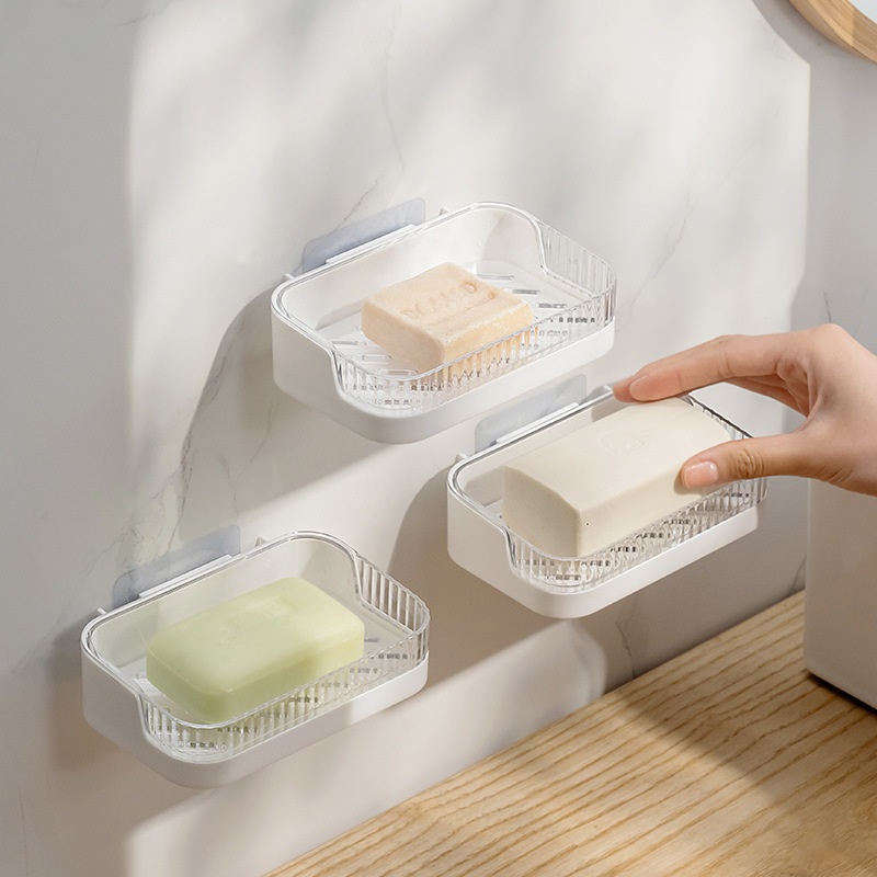 Self-designed wall-mounted soap holder without drilling, home bathroom and toilet storage shelf, Japanese-style soap dispenser