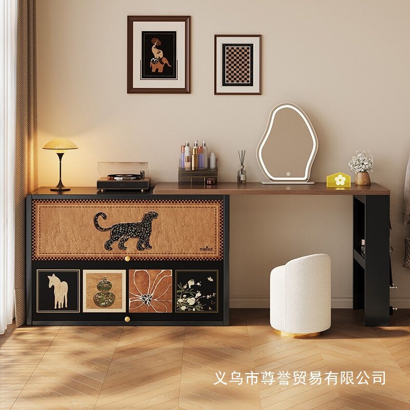 High Carbon Steel Vintage-Style Dressing Table and Chest of Drawers Integrated Retro Master Bedroom End-Of-Bed Iron Art Makeup Table 2026 New Model High Carbon Steel Vintage-Style Dressing Table and Chest of Drawers Integrated Retro Master Bedroom End-Of-Bed Iron Art Makeup Table 2026 New Model