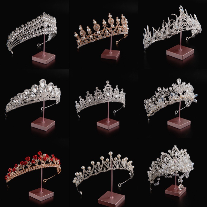 2024 verano explosivo material de aleación galvanizado estilo simple princesa corona de cumpleaños corona de boda corona de novia