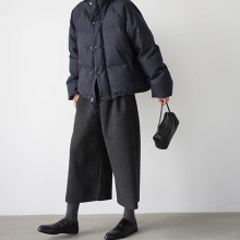 现货一口氧「7分裤秋冬平腰混纺加厚保暖百搭宽松七分阔腿裤