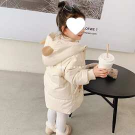 儿童羽绒服女童中长款加厚洋气男宝宝装2025新款萌娃韩版鸭绒外套