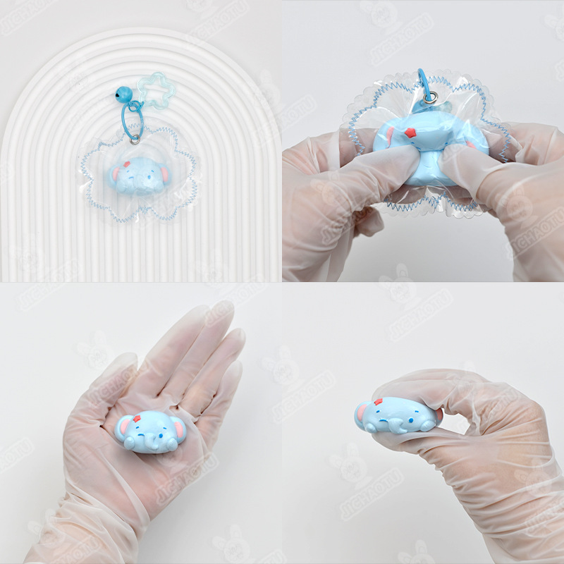 Hecho a mano de silicona de grado alimenticio pellizco crema pasta mini animal con bordes de costura juguetes de descompresión pellizco música artefacto de descompresión image 5