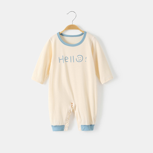 Modal baby pajamas summer thin autumn set baby autumn onesie autumn top spring autumn winter air conditioning clothes