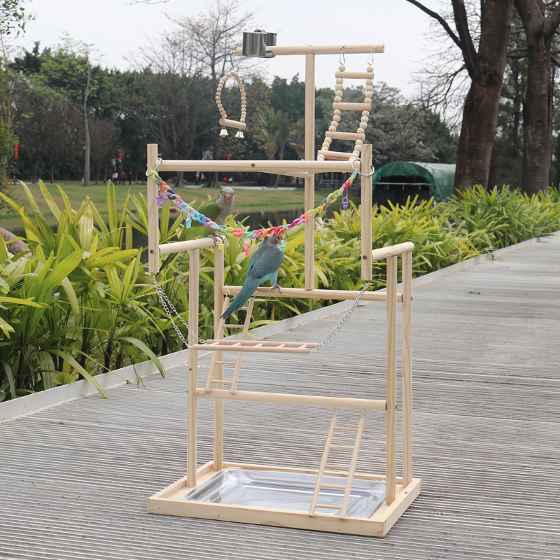 鹦鹉大型游戏架 鹦鹉玩具训练站架 游乐场台架攀爬云梯秋千鸟玩具