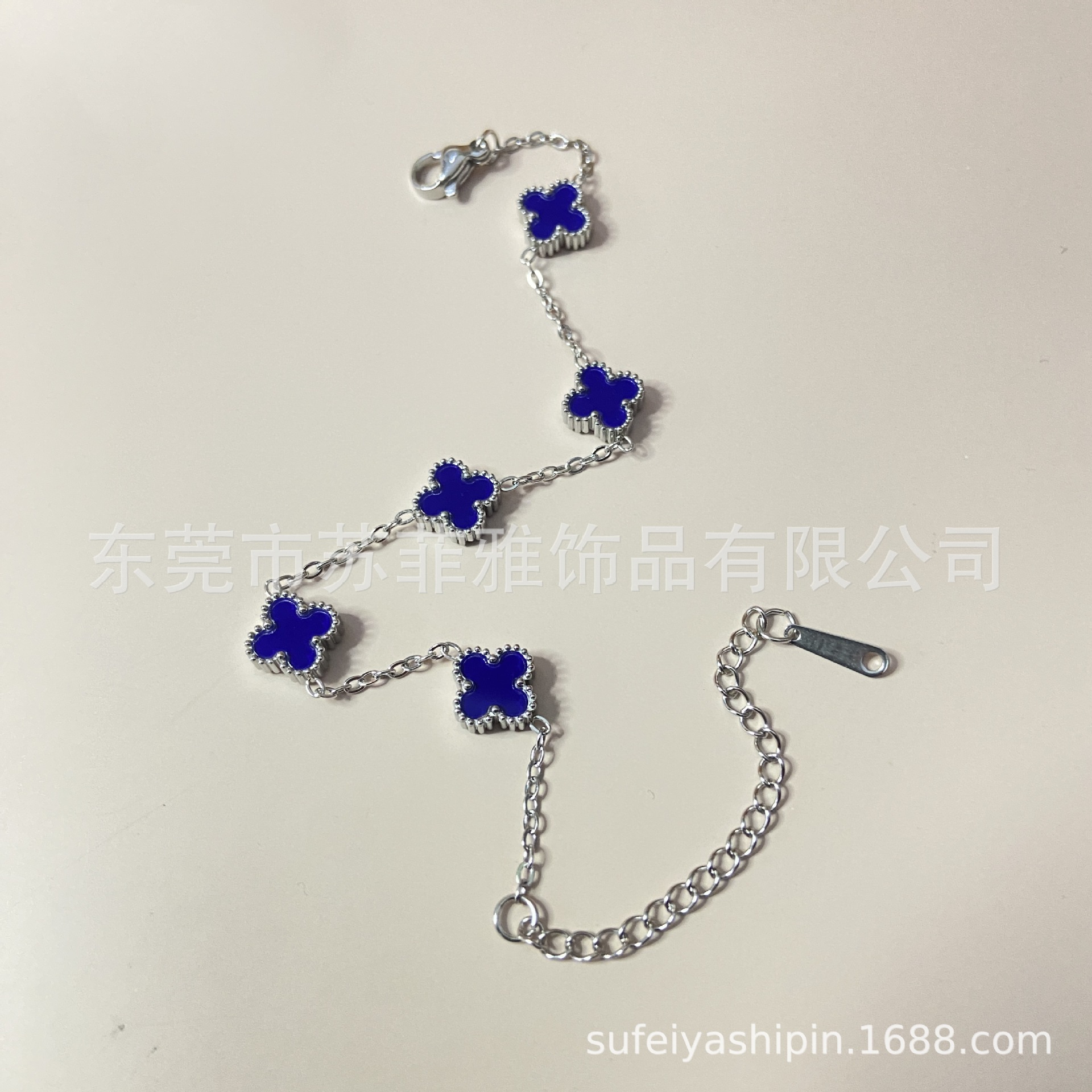 짙은 네이비 9mm 팔찌, 스틸 색상