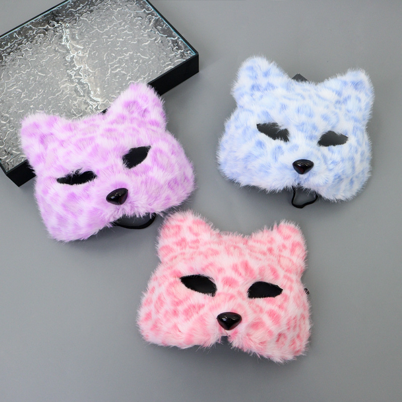 Ventas transfronterizas calientes nuevas peludos de Halloween máscaras de cara de gato máscaras de baile espectáculo de disfraz cos accesorios sexy