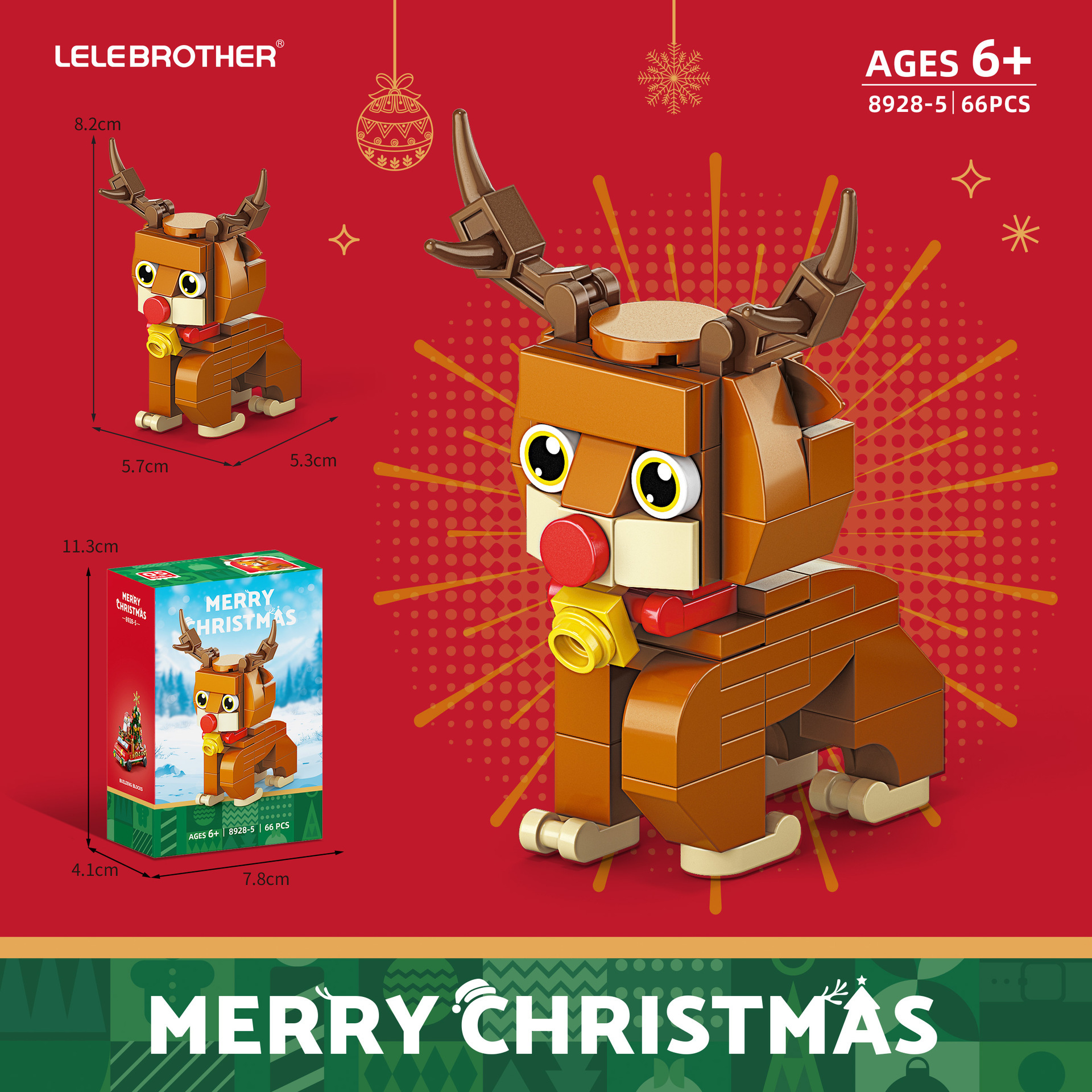 Lele Brothers 9126 Christmas Festival Caja ciega Bloques de construcción ensamblados Juguetes educativos para niños Regalos puestos transfronterizos al por mayor