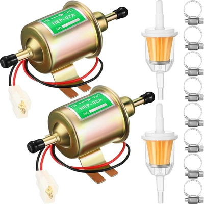 Cross-border special for car modification universal 12V24V electronic fuel pump diesel pump HEP-02A gasoline pump (Other starting systems) - gold-12v-one-pack