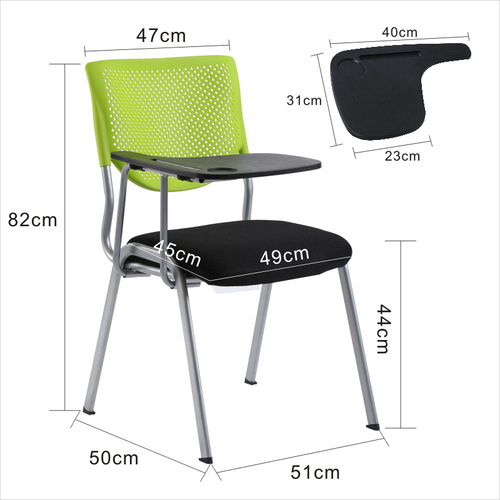 培训椅带写字板折叠带桌板学生桌凳一体简约新闻椅办公会议室椅子