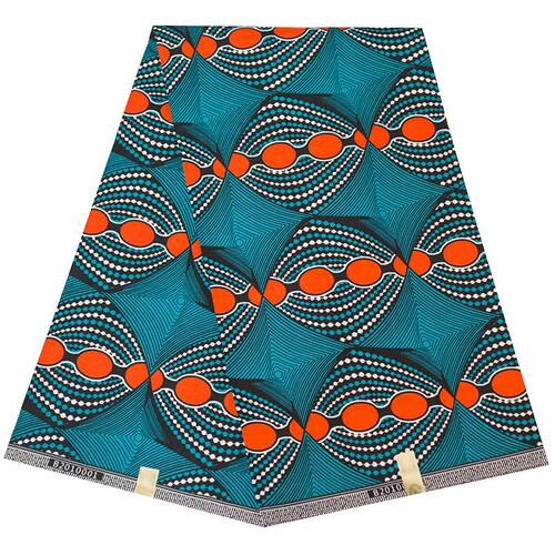 African fabric for export: double-sided polyester geometric print material with wax finish