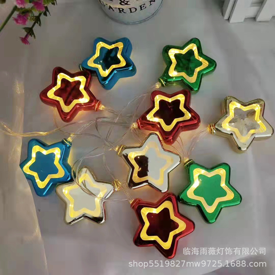 Navidad vestido de bola luz LED Cadena de Luz Decoración de vacaciones árbol de Navidad colgando luz de color bola colgante decoración colgante de galvanoplastia colgante