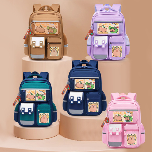 Schoolbag for boys and girls in Shaodong, suitable for grades 1-3-6, cute cartoon children's double shoulder bag