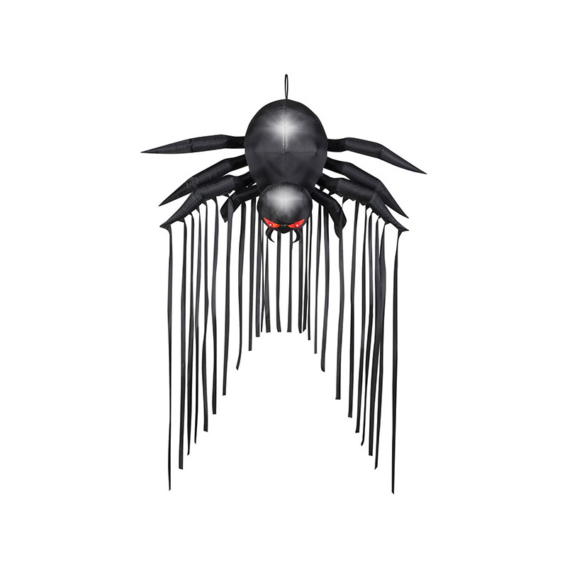 萬圣節(jié)搞怪黑蜘蛛裝飾品 可懸掛蜘蛛網(wǎng)充氣裝飾道具 LED發(fā)光擺件
