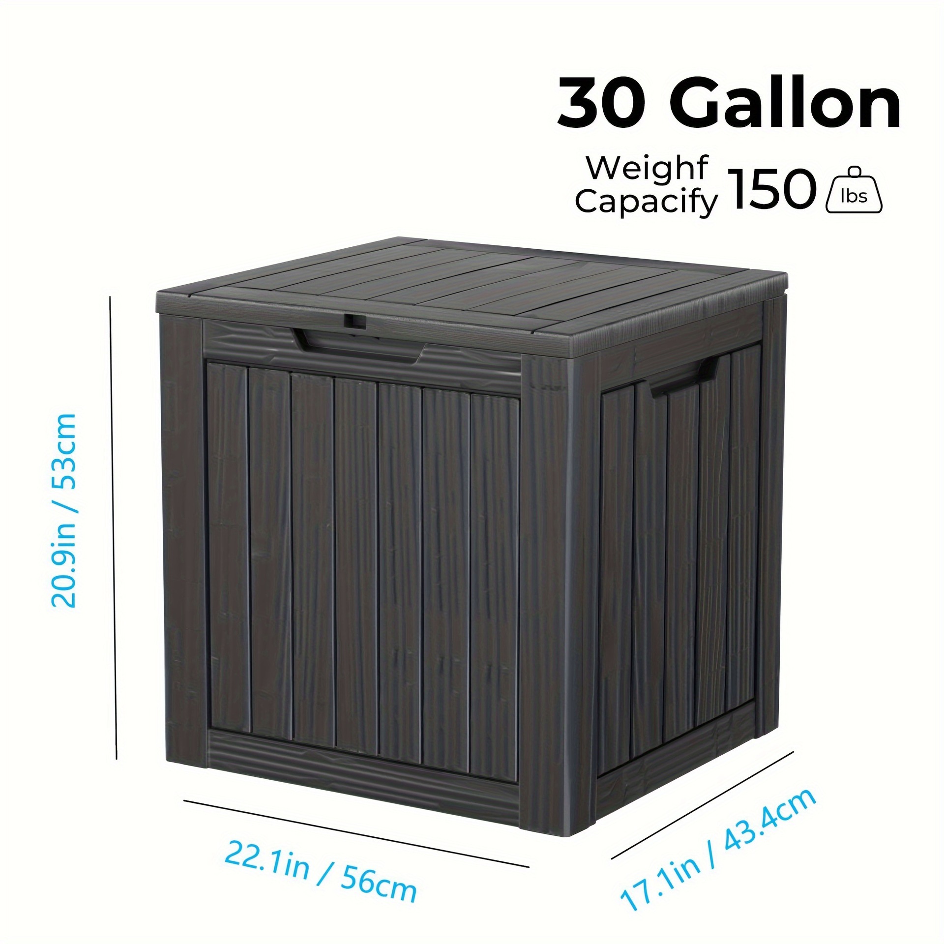 Caja de Almacenamiento Multifuncional de 30 Galones, Reforzada y Resistente