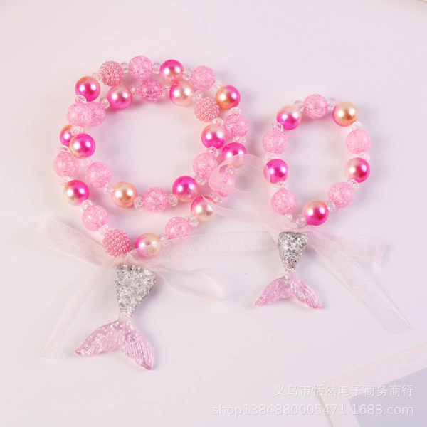 1#pink fish tail 2 set (card paper packaging)