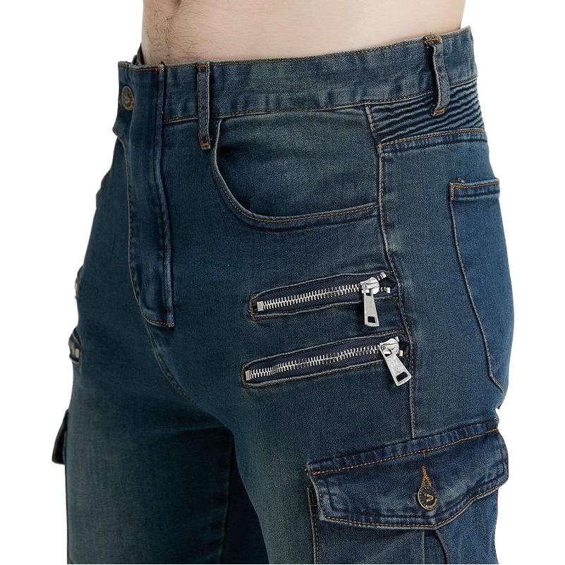 Fábrica al por mayor herramientas multi-bolsa motocicleta jeans hombres motocicleta Four Seasons resistente a la caída 07 pantalones de montar CE equipo de protección