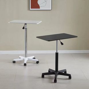 Pulley Mobile Small Table Standing Workbench Liftable Small Bedside Table Laptop Office Desk