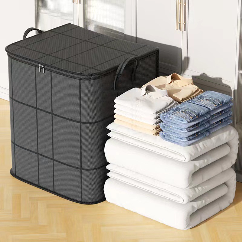 Bolsa de almacenamiento de edredón gruesa, bolsa de ropa de gran capacidad, bolsa de almacenamiento de tela resistente al desgaste, caja de almacenamiento plegable para armario
