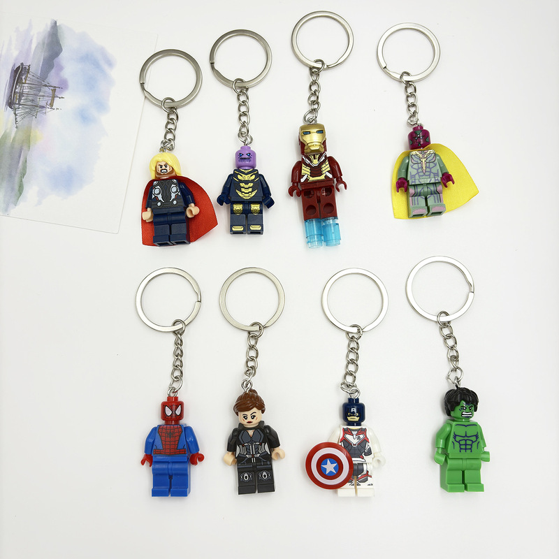 Avengers Iron Man Captain America Keychain Keychain Spider-Man Cartoon Creative Pendant