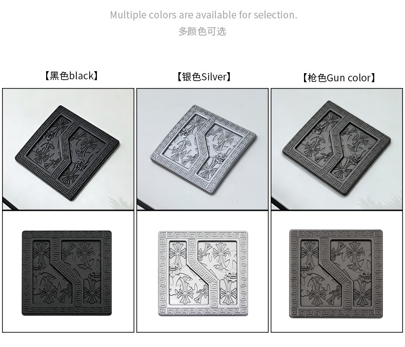 Suitable for Zeekr 9X8X front hood emblem, grille emblem, blackened personalized emblem, Chrome-style metal embossed design