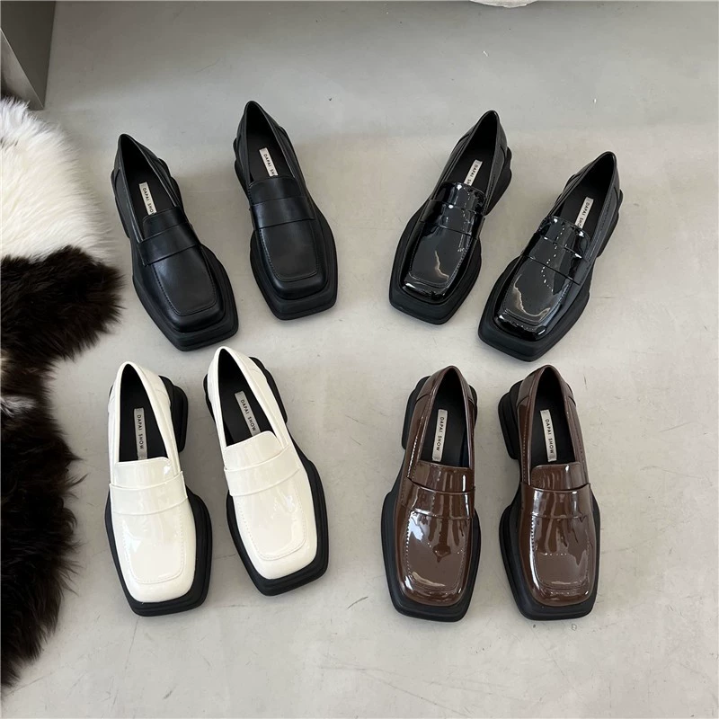 Demi-season winter footwear English style for leather shoes platform, British style, 2024 years