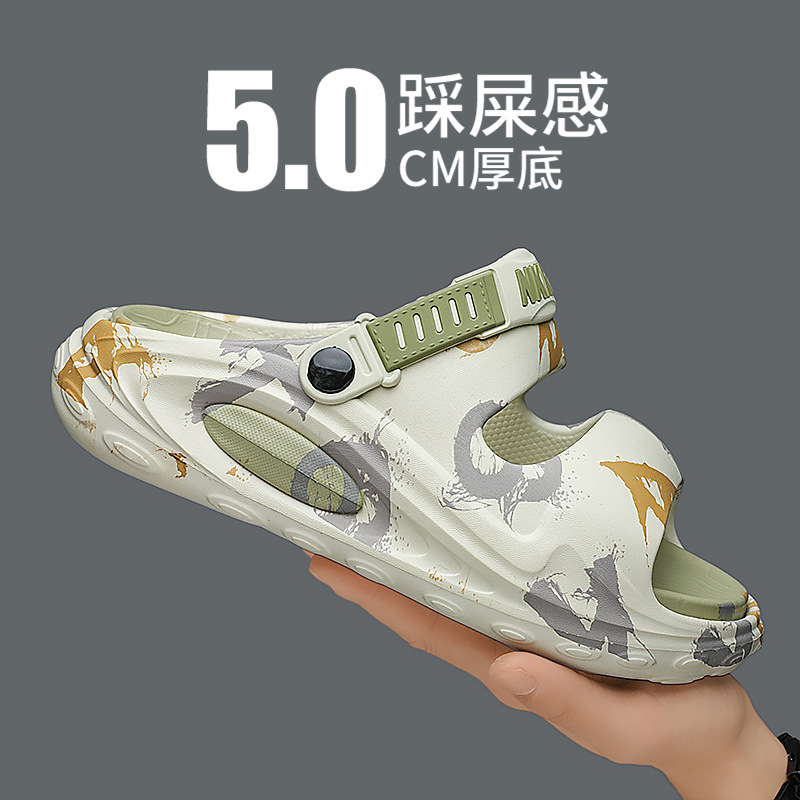 Sandalias de verano nuevo estilo para hombres, deportes, antideslizantes, desodorantes, pisando la mierda, talla grande 46, conduciendo zapatillas explosivas de doble uso para hombres