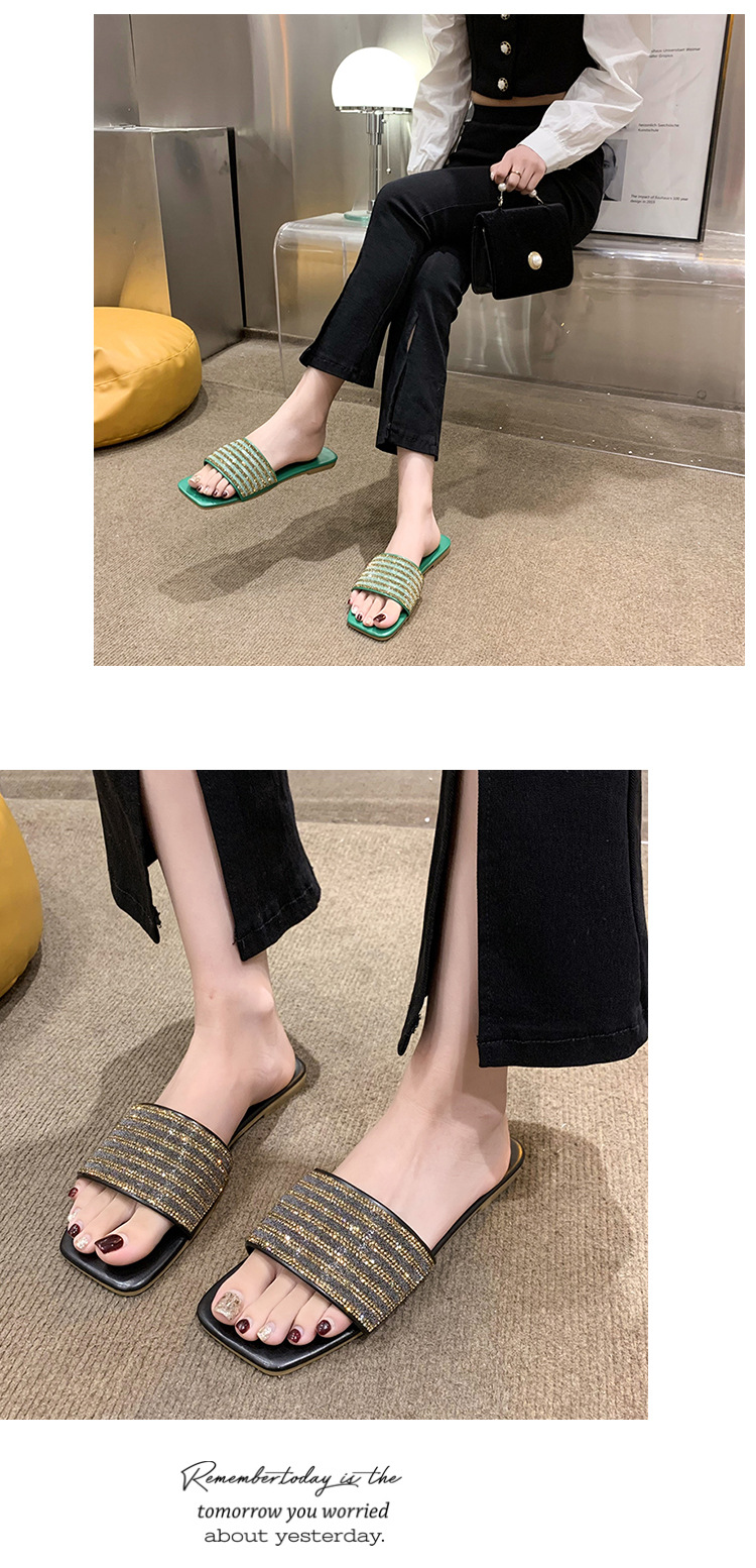 Damen Strass Hausschuhe Elegante Glitzer Pantoletten Für Sommer_voghion.com