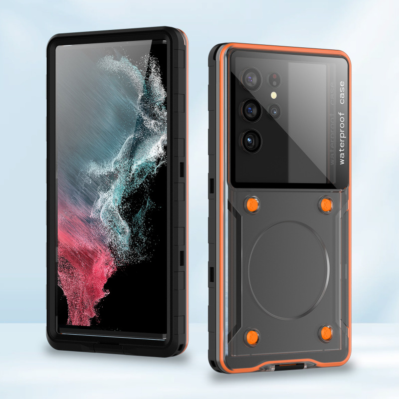 赤唐辛子6.9インチ携帯電話汎用防水潜水携帯電話ケース屋外運動簡易転倒防止透明保護カバー|undefined