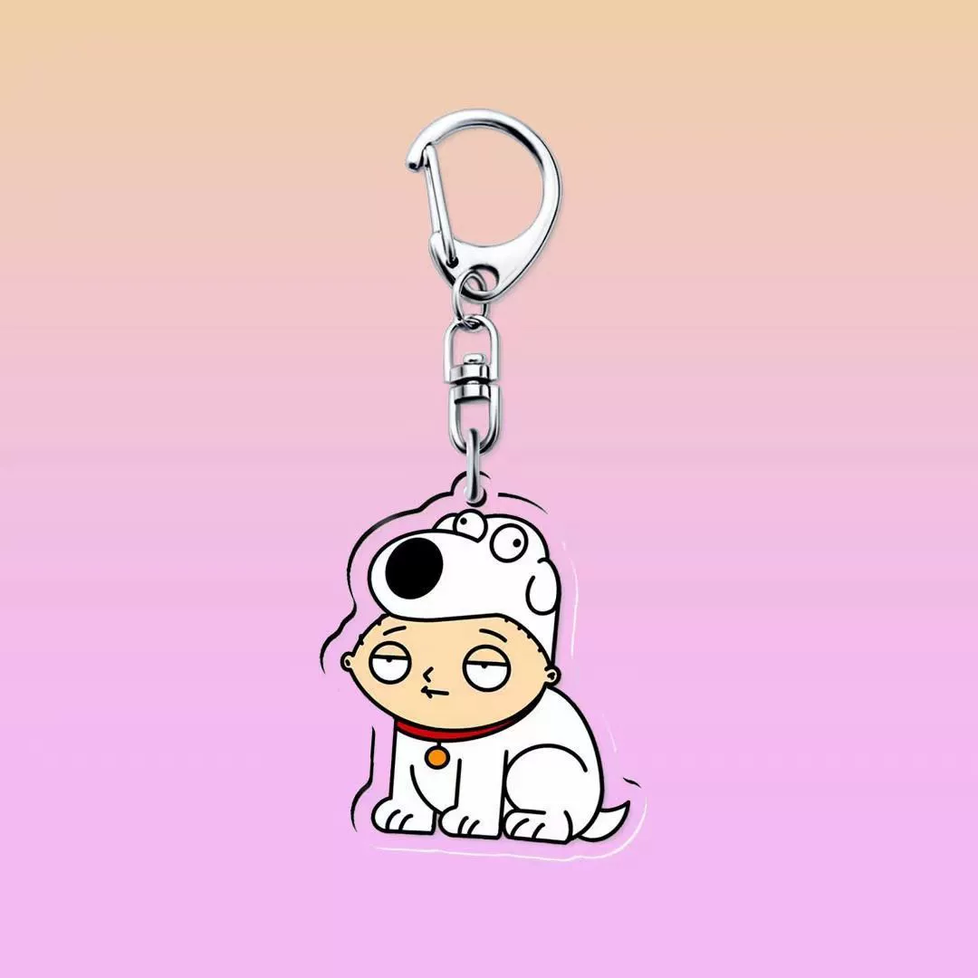 Дайте это близ окружающей области Dumpling Brian брелок для ключей 2D анимация головка пельменя двухсторонний акриловый карандаш