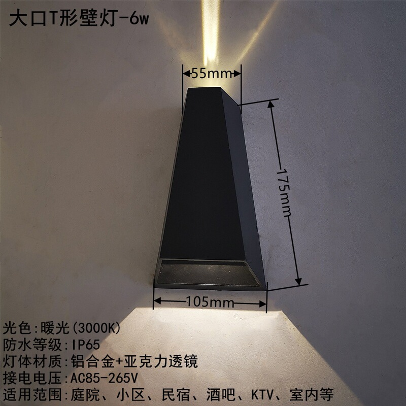 ✅led户外壁灯洗墙灯射灯防水酒店门头柱子上下楼梯双头门牌外墙|undefined