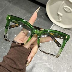 大框拼色平光镜女高级感跨境新款蝴蝶型防蓝光眼镜框素颜眼镜架