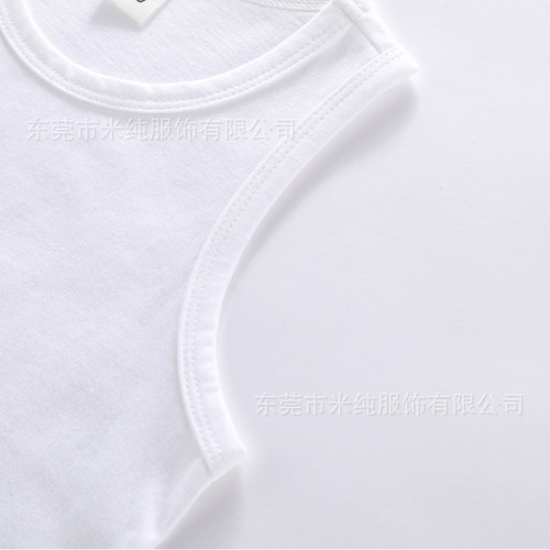 Children's Work Word Collared Top 100% Cotton Casual Base Shirt Breathable Sweat Absorbent Sleeveless Top Cross-border Supply Wholesale