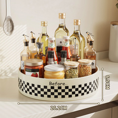 廚房收納架多功能托盤收納架360°旋轉調料收納盒簡約糖果收納盒