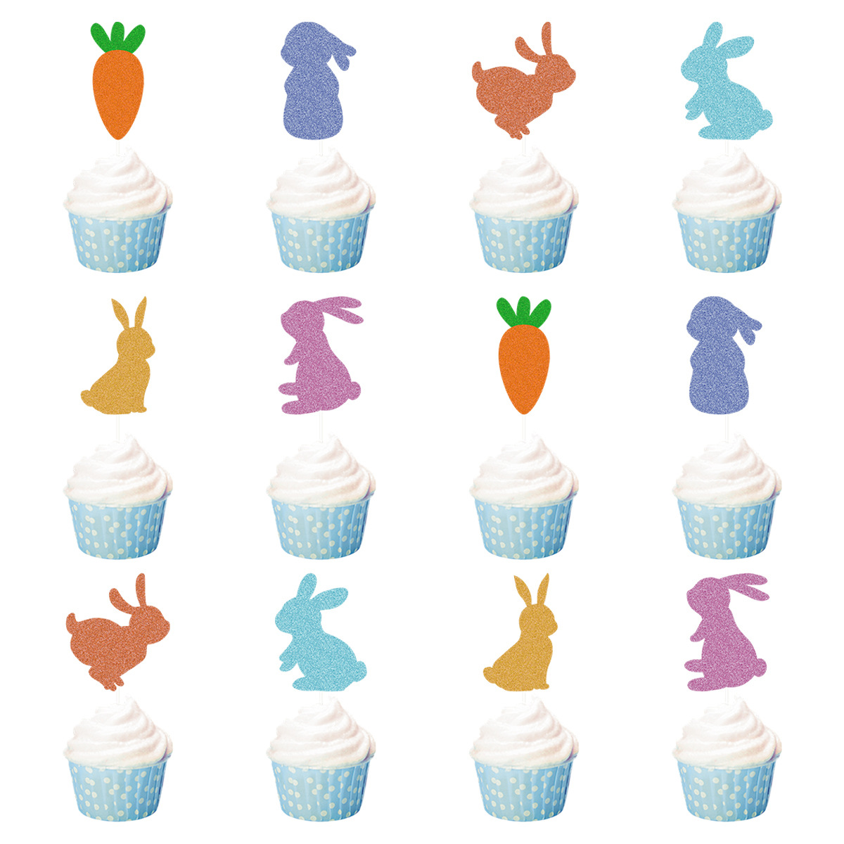 Easter Cartoon Style Rabbit Carrot Paper Daily Party Festival Plug-in display picture 6