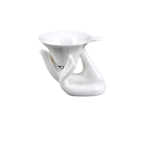 Kung Fu tea set ceramic tea leakage tea filter white porcelain Buddha hand holder tea filter complete set of ceramic filter tea leakage tea ceremony accessories