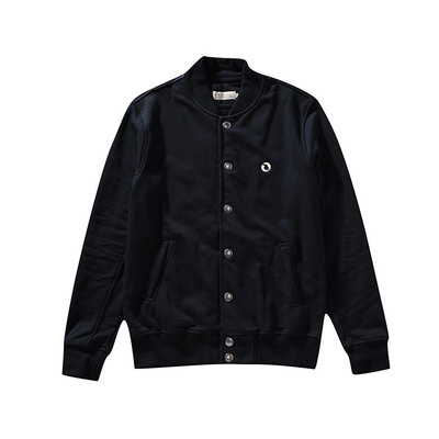 春秋新品美式簡約百搭水洗針織棒球領男士休閑夾克外套6267