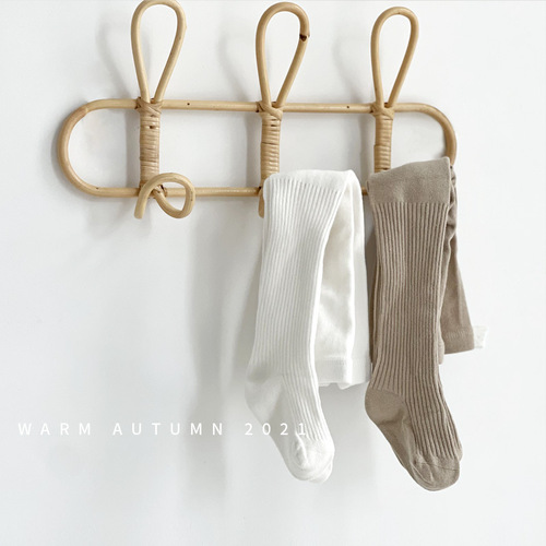  New Girls' Leggings Combed Cotton Baby Spring and Autumn Korean Version Princess Solid Color Double Needle Children's Panty Socks