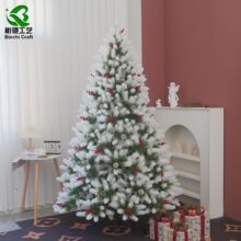 跨境圣诞树圣诞节装饰喷白环保pe材质加密仿真树源头厂家来样生产