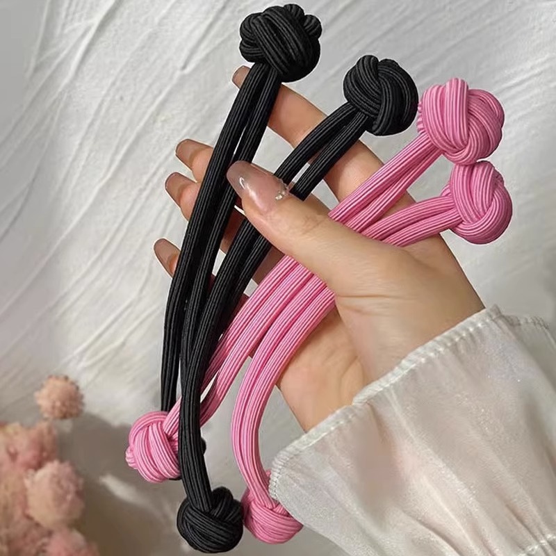 Nudo chino cuerda de pelo de alta Cola de Caballo cuerda femenina de dopamina corbata de pelo banda de goma de alta elástico botón anillo de pelo tocado