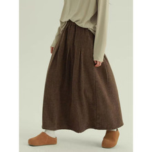 A字毛呢半裙复古文艺休闲百搭减龄显瘦半身裙