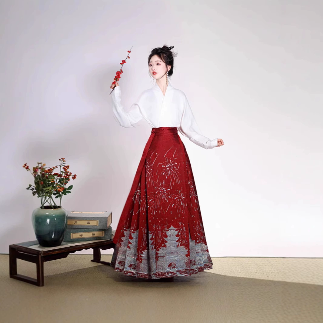 Henming новый оригинальный Hanfu женская национальная юбка с конским лицом Ming