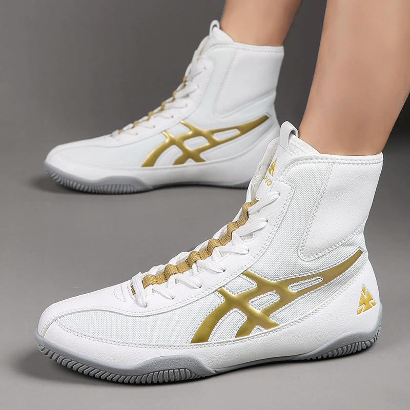 Профессиональная борцовская обувь для мужчин и женщин, высокие боксерские туфли, боевые тренировочные туфли, ботинки, обувь для борьбы по тайскому боксу, сетчатая обувь для саньда.